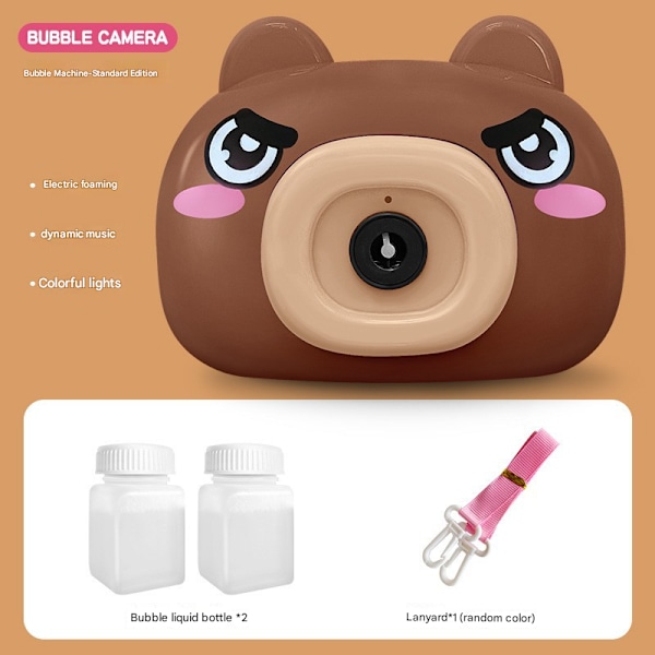 Fuldt automatisk lysende boblekamera, elektriske bobler, dynamisk musik Brown Bear