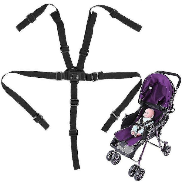 Universal Baby 5-punktssele Sikkerhedssele til Klapvogn Høj Stol Barnevogn Buggy Børn Kid Klapvogn