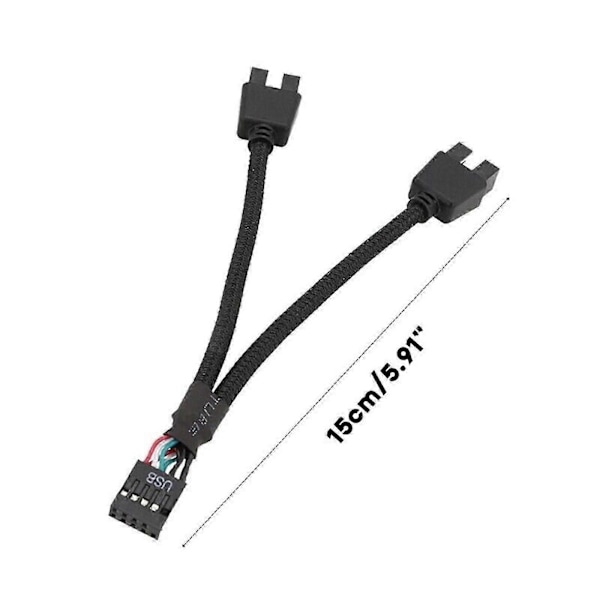 Moderkort USB 2.0 9-stifts Header 1 till 2 Förlängningshub Splitter Adapter Konverterare Js