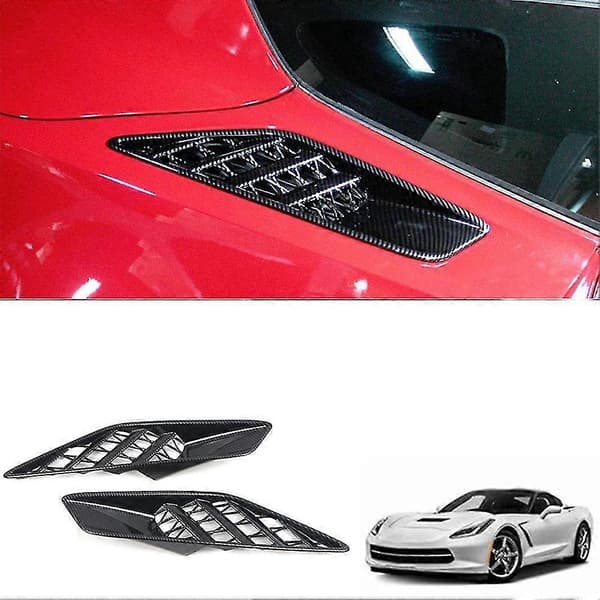 Bil Kolfiber Bakre Sida Kaross Ventilationsskydd För Corvette C7 2014 2015 2016 2017 2018