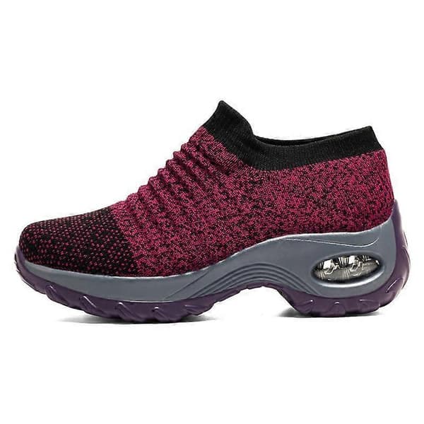 Fleksibel Ortopædisk Sko Elegante Elastiske Slip-on Flade Sko til Kvinder Mesh Overdel Åndbare Sneakers Red 35