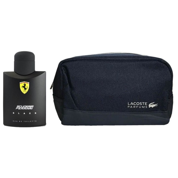 Ferrari Black Gift Set 75ml EDT+LACOSTE NAVY BLUE TOILETRY BAG