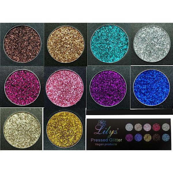 Lilyz Pressed VEGAN Glitter-Love Chocolate Mörkbrun