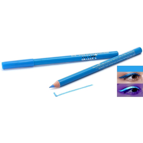 Saffron Bright Fluorescent NEON 2 in 1 Eyeliner & Lip Liner Pencil-Neon Blue Neon Blue 2g
