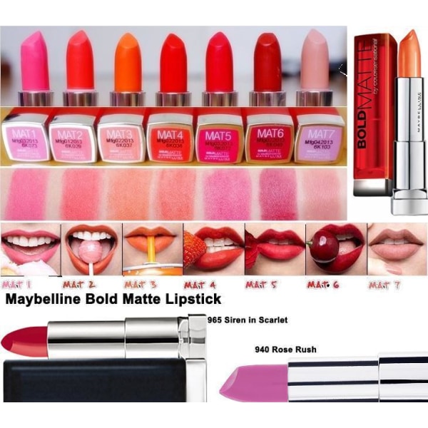 Maybelline Color Sensational BOLD Matte Lipstick-Mat 1 Coral Red Red