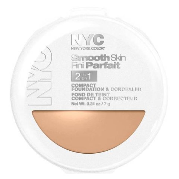 NYC Smooth Skin 2 in1 Compact Foundation & Concealer-Dark Beige