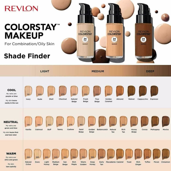 Revlon Colorstay 24Hr Matte SPF 15 Foundation Combination/Oily Skin-Golden Caramel