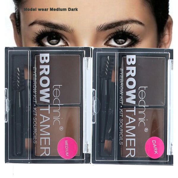 Technic Brow Tamer Eyebrow Kit *Medium Brown*-Spoolie Brush+Powder+Wax Medium Brown