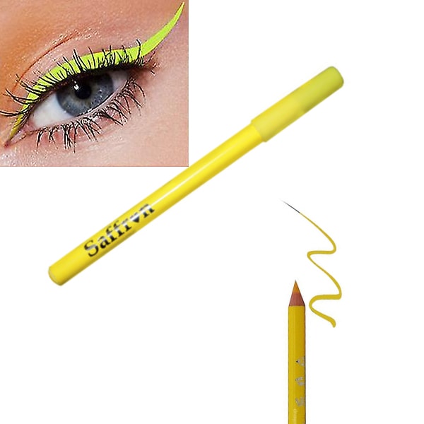 Saffron Bright Fluorescent NEON 2 in 1 Eyeliner & Lip Liner Pencil-Neon Yellow Gul