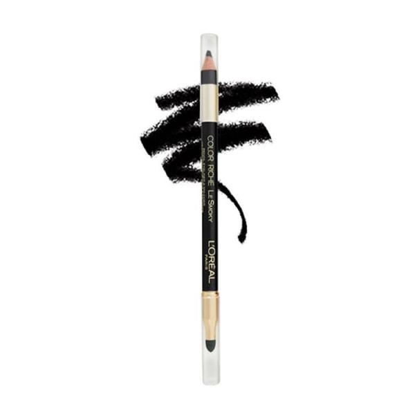 L'Oreal Riche Le Smoky Pencil Eye Liner & Smudger-Black Velour svart