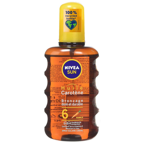 Nivea Sun Sun Tan Oil SPRAY Carotene Vitamine E 200ml SPF6 Transparent