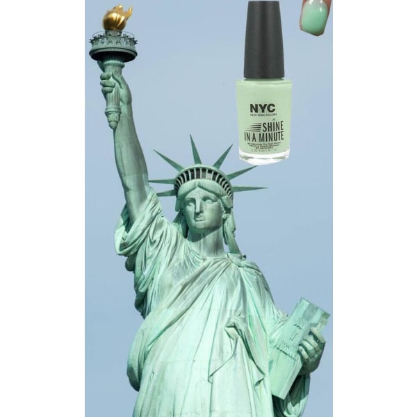 NYC Shine In A Minute Nail Polish-601 statue of Liberty Ljusgrön