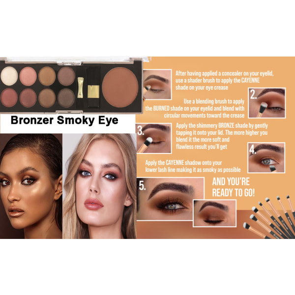 Sunkissed Bronzer & Metallic Eye Palette-Bronze Eyes flerfärgad