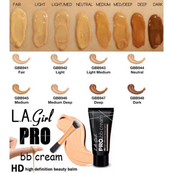 L. A. Girl Pro BB Cream HD Beauty Balm-Medium Medium