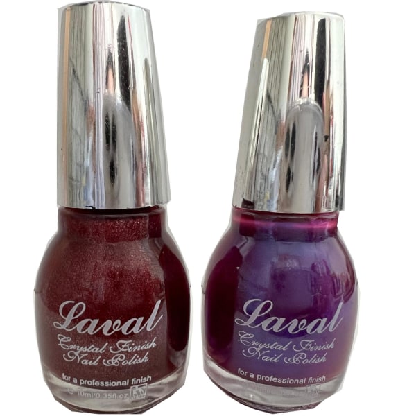 Laval Crystal Nail Polish-Damson 10ml + Wild Grape 10ml Lila