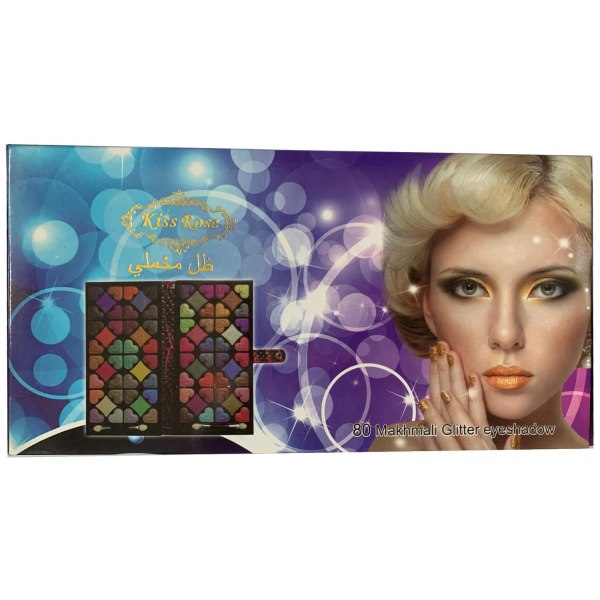 Kiss Rose Professional 80 Makhmali/Velvet Glitter Pearl Eyeshado multifärg