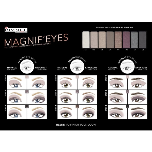 Rimmel Magnif Eye Contour Palette-Grunge Glamour+Technic EyesPri multifärg