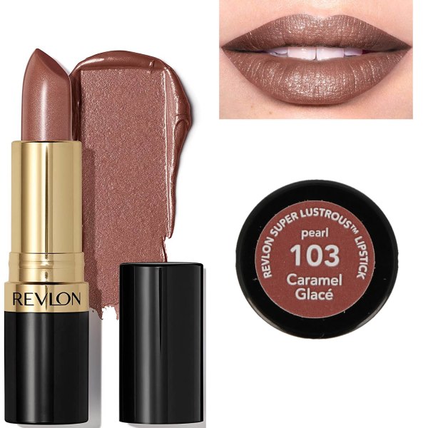 Revlon Super Lustrous PEARL Lipstick - 103 Caramel Glace light purple-brown