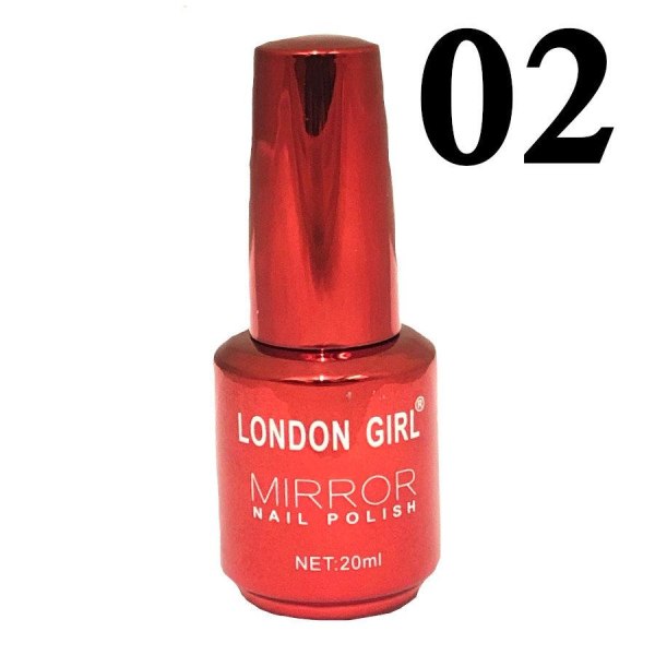 London Girl MIRROR CHROME Metal Gel Large Polish-Red Chrome Röd