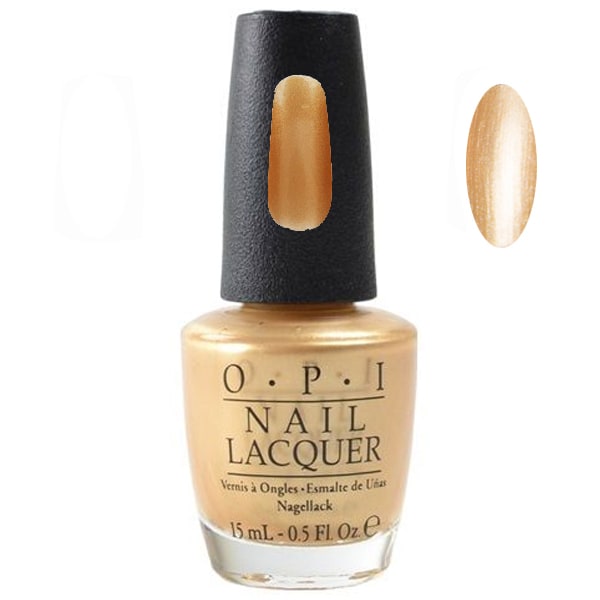 OPI Gwen Stefani Holiday Collection-Rollin In Cashmere metallic frosty gold shimmer