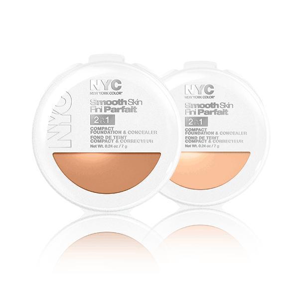 NYC Smooth Skin 2 in1 Compact Foundation & Concealer-Light Beige