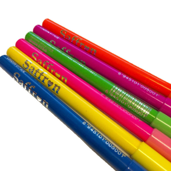 Saffron Bright Fluorescent NEON 2 in 1 Eyeliner & Lip Liner Pencil-Neon Blue Neon Blue 2g