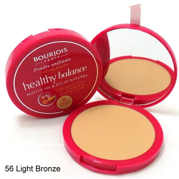 Bourjois Healthy Balance Matte 10H Powder-56 Hale Clair(Light Bronze) Light Bronze