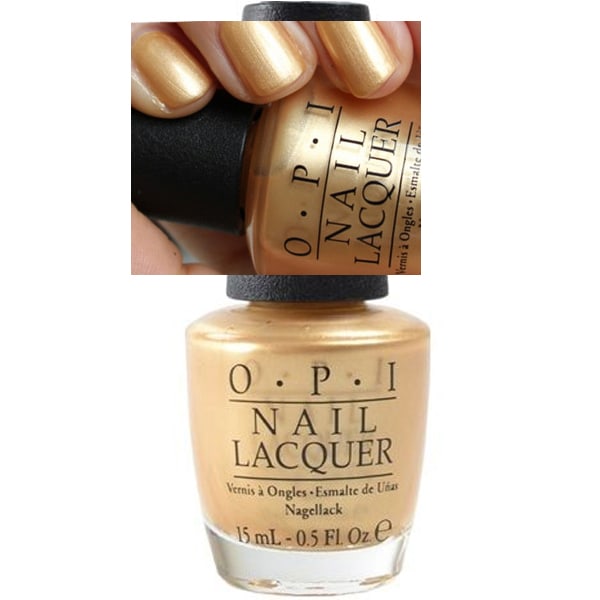 OPI Gwen Stefani Holiday Collection-Rollin In Cashmere metallic frosty gold shimmer