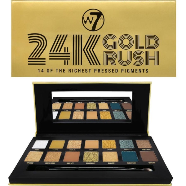 W7 24K Gold Rush Pressed Pigment Palette multifärg