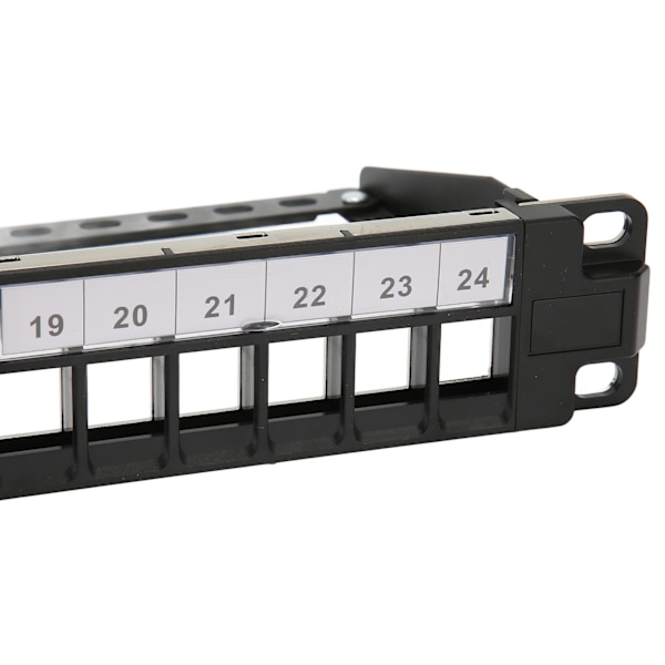 CAT5e Patch Panel 24 Porter Anti Interferens Stabil Polert Metall CAT6 Rackmonterings Panel for 19 Tommers Rackskap