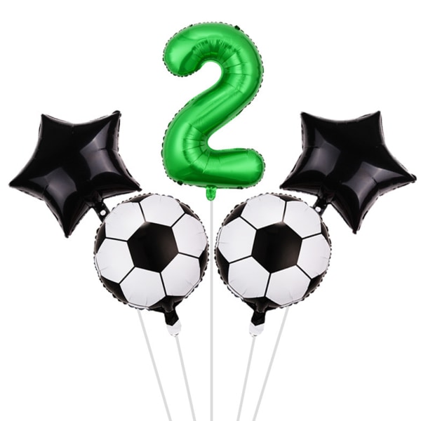 Jalkapallonumeron viisikärkiset tähtipalloilmapallot syntymäpäiville