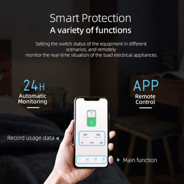 32A Wifi Smart Afbryder Trådløs Fjernbetjening Kontrol Afbryder Mobiltelefon App Fjernbetjening Smart Home Afbryder Visning