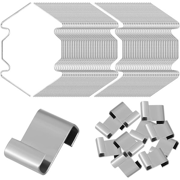 Drivhus Glasklemmer 304 Rustfrit Stål Klemme W/Z Type til Drivhus Polycarbonat Glas (100stk)