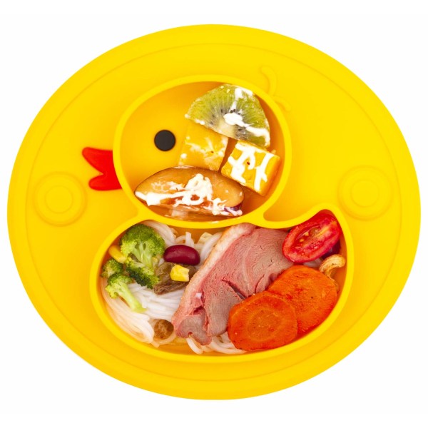 Lightening Corp Baby Plate Silikone Tallerken til Småbørn med Sug