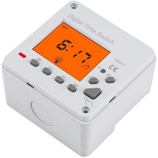 Elektronisk timer Digital timer Intelligent programmerbar kontrollbrytare Bakgrundsbelyst timer för hushållsapparater Gatubelysning (220V AC)