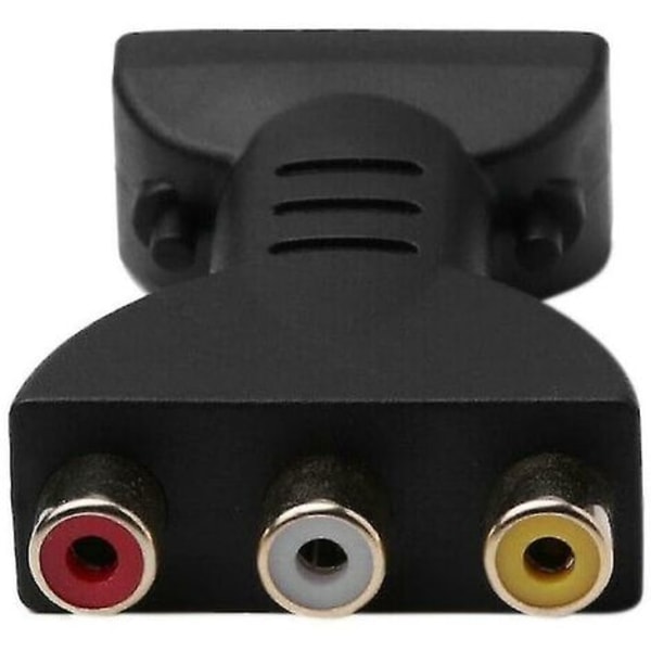 HDMI-hane till 3 RCA-hona komposit AV-ljud- och videoadapterkonverter--