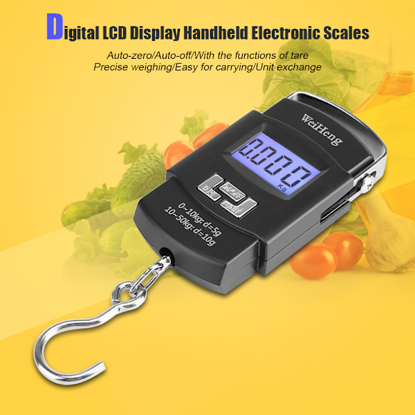 WEIHENG Digital Hängande Vågskala LCD Elektronisk Fickvåg Bagagevägning