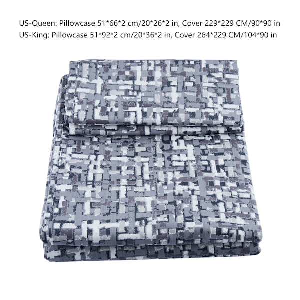 100% Luonnollinen Puuvilla Printti 3 Osainen Peittoliinasetti Vetoketjulla 13070# Maji US-Queen