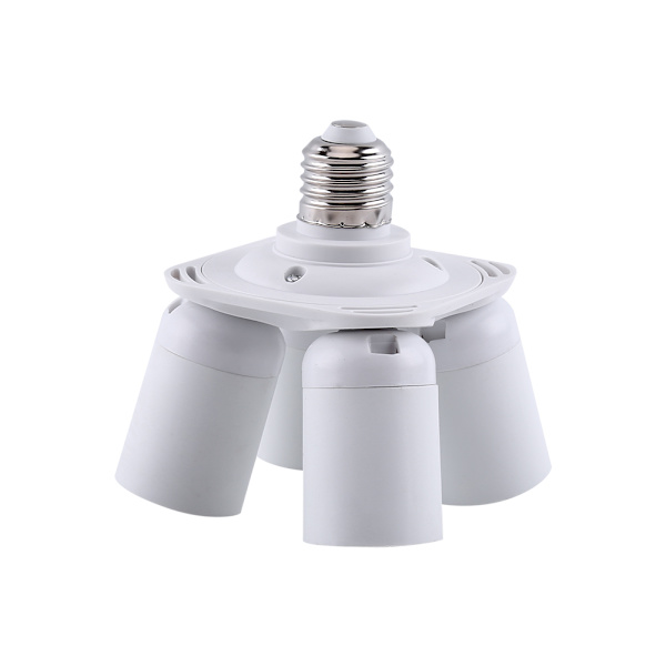 4 i 1 E27 til E27 Base Lyspære Adapter Holder Sokkel Splitter Ny (4 i 1)