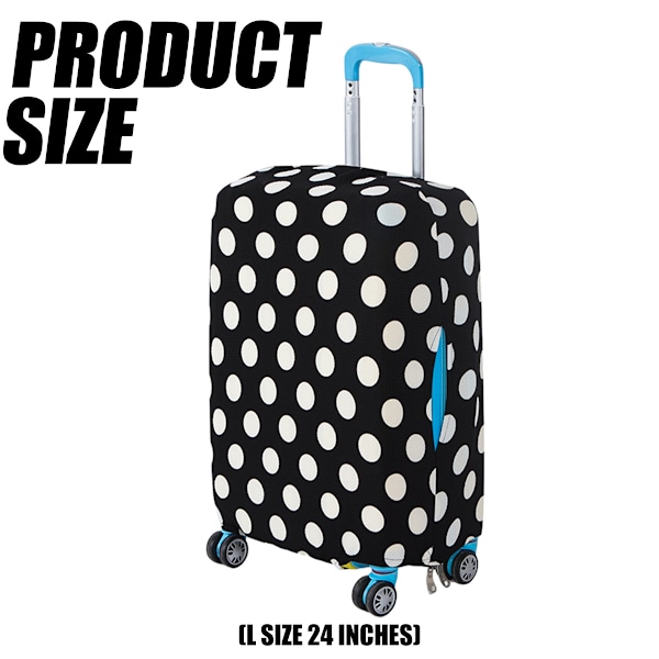 1 stk. Elastisk støvtæt rejsekuffert beskyttende cover bagagebeskytter (sort hvide prikker XL26-28)