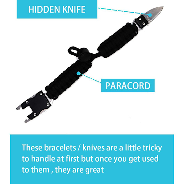 Paracord Armband för Utomhusverktyg Överlevnadsredskap Multifunktionell Överlevnadsarmband för Camping Vandring Fiske