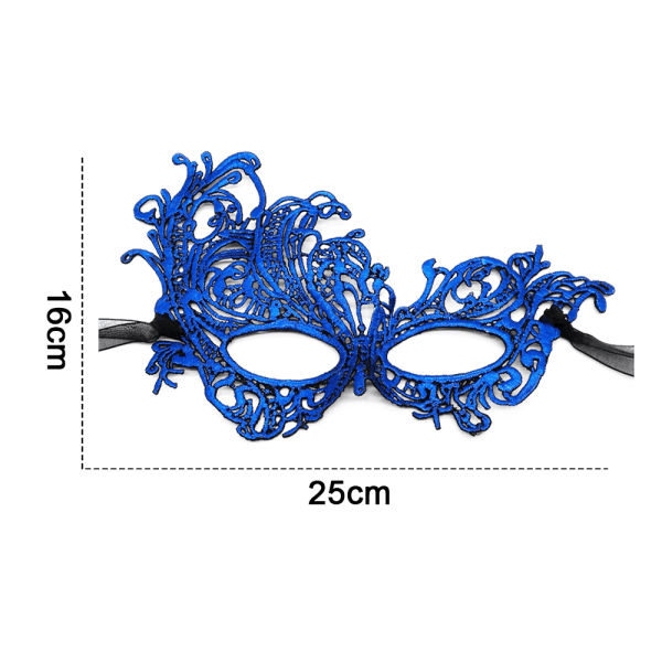 Lace Mask Halloween Eye Mask - Gullbelagt dobbeltlagsbånd