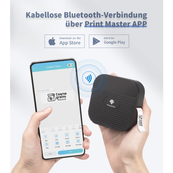 Q31 Bluetooth -tarratulostin, minitarratulostin, tarrakirjoitin, itseliimautuva kotiin, toimistoon, thermal iOS:lle ja Androidille, 1 rulla