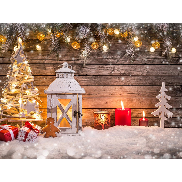 Selens 2x1,5m Weihnachts Hintergrund Fototuch Lebkuchenmann Kerz