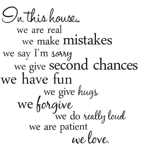 Fange In This House We Are Real Vinyyli seinätaide Inspiroivia lainauksia ja sanontoja Kodin sisustus Tarra Tarra 22''x22''