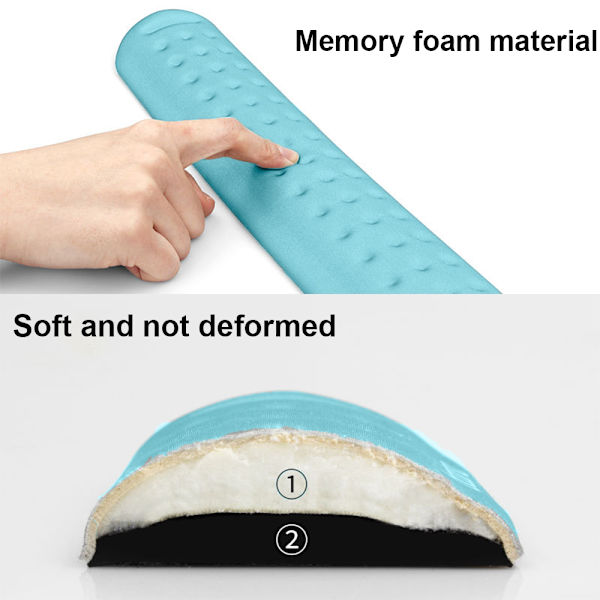 1 sæt Memory Foam Musetastatur Håndledsstøttepude