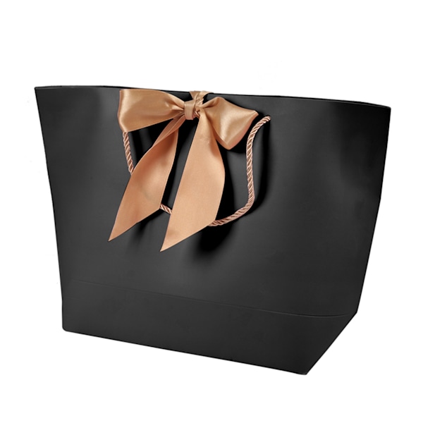 10 stk. sorte gaveposer i papir til souvenirer, gaver, tøy, sminke, butikk, emballasjeposer med gullhåndtak 5#