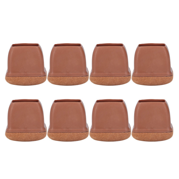 8 st Stolsbensöverdrag TPE Golvskydd Möbelbenshattar Set Kit för Bord Pall Brun L