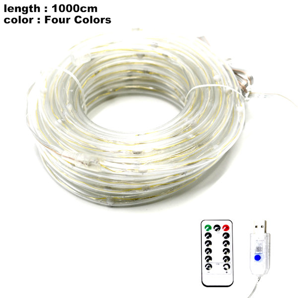 Rope Light 33ft 100 LED batteridriven Fairy Light med fjärrkontroll four colors