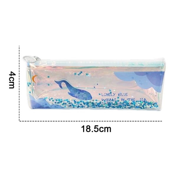 Morsom blå havblåhval med paljetter Drift blyantposer